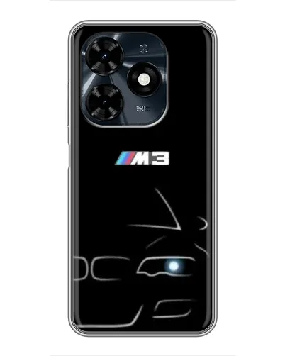 Чехол для TECNO Spark 20c с картинкой «Минималистичный принт BMW M3»