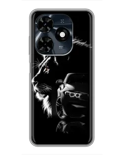 Чехол для TECNO Spark 20c с картинкой «BMW и лев»