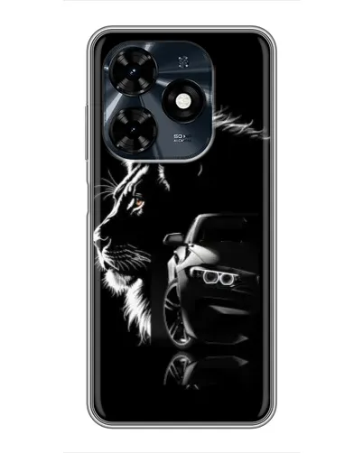 Чехол для TECNO Spark 20c с картинкой «BMW и лев»