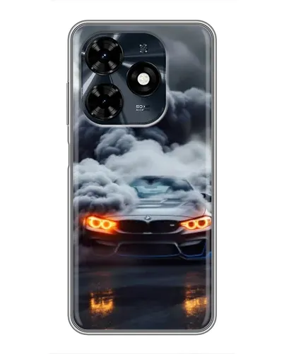Чехол для TECNO Spark 20c с картинкой «BMW в дыму»