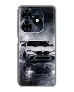 Чехол для TECNO Spark 20c с картинкой «BMW сквозь туман»