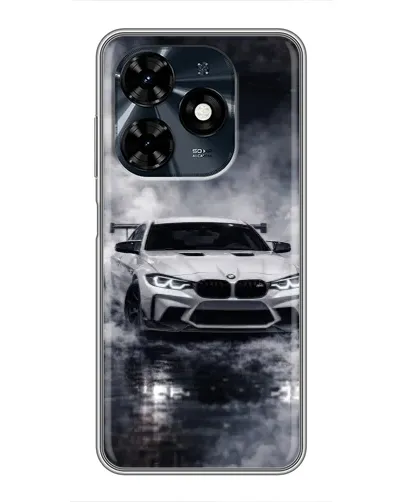 Чехол для TECNO Spark 20c с картинкой «BMW сквозь туман»