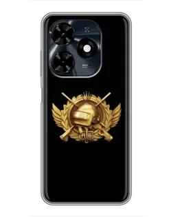 Чехол для TECNO Spark 20c с картинкой «PUBG — оранжевый градиент»