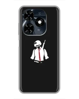 Чехол для TECNO Spark 20c с картинкой «PUBG — силуэт воина»