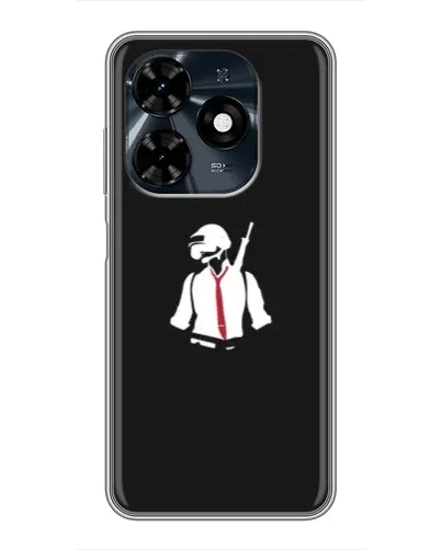 Чехол для TECNO Spark 20c с картинкой «PUBG — силуэт воина»