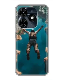 Чехол для TECNO Spark 20c с картинкой «PUBG — свободное падение»