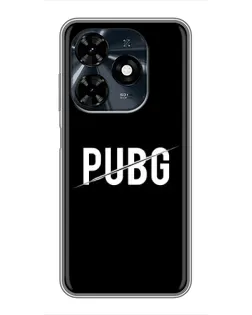 Чехол для TECNO Spark 20c с картинкой «PUBG — белый логотип»