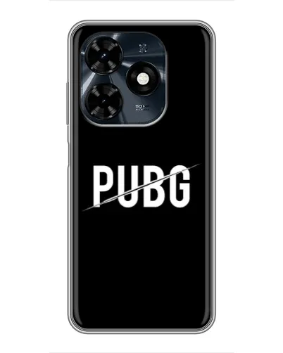 Чехол для TECNO Spark 20c с картинкой «PUBG — белый логотип»