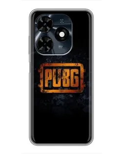 Чехол для TECNO Spark 20c с картинкой «PUBG — золотой логотип»