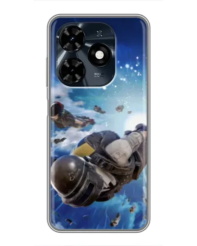 Чехол для TECNO Spark 20c с картинкой «Десант PUBG — прыжок»