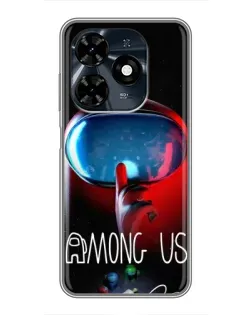 Чехол для TECNO Spark 20c с картинкой «Красный импостер — макро»