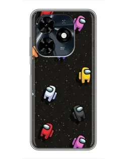 Чехол для TECNO Spark 20c с картинкой «Космический паттерн Among Us»