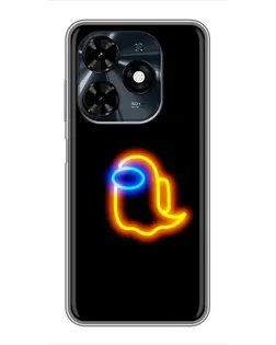 Чехол для TECNO Spark 20c с картинкой «Among Us неоновое сияние»