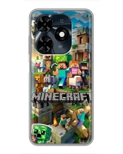 Чехол для TECNO Spark 20c с картинкой «Замок Minecraft»