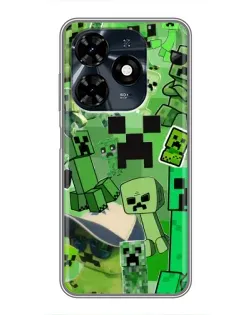 Чехол для TECNO Spark 20c с картинкой «Криперы Minecraft»