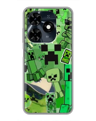 Чехол для TECNO Spark 20c с картинкой «Криперы Minecraft» Чехол для TECNO Spark 20c с картинкой «Криперы Minecraft»
