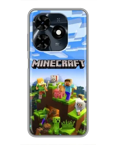 Чехол для TECNO Spark 20c с картинкой «Minecraft классический мир» Чехол для TECNO Spark 20c с картинкой «Minecraft классический мир»