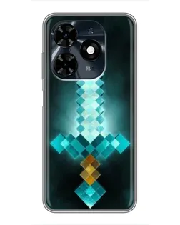 Чехол для TECNO Spark 20c с картинкой «Алмазный меч неон»