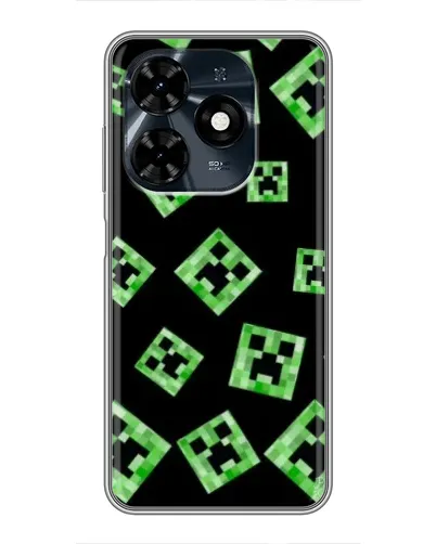 Чехол для TECNO Spark 20c с картинкой «Паттерн с криперами» Чехол для TECNO Spark 20c с картинкой «Паттерн с криперами»