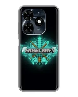 Чехол для TECNO Spark 20c с картинкой «Minecraft Diamond лого»