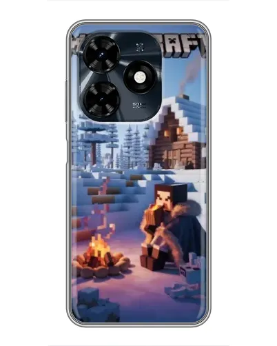 Чехол для TECNO Spark 20c с картинкой «Зимний Minecraft» Чехол для TECNO Spark 20c с картинкой «Зимний Minecraft»