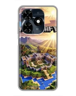 Чехол для TECNO Spark 20c с картинкой «Minecraft панорама»