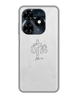Чехол для TECNO Spark 20c с картинкой «Иоанна 3:16 Крест» Чехол для TECNO Spark 20c с картинкой «Иоанна 3:16 Крест»