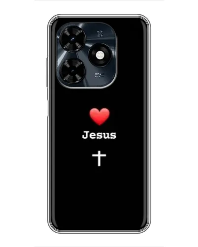 Чехол для TECNO Spark 20c с картинкой «Сердце - Jesus»
