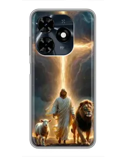 Чехол для TECNO Spark 20c с картинкой «Лев Иуды и Свет» Чехол для TECNO Spark 20c с картинкой «Лев Иуды и Свет»