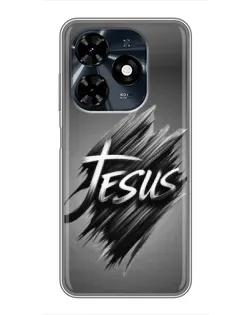 Чехол для TECNO Spark 20c с картинкой «Надпись Jesus Graffiti»