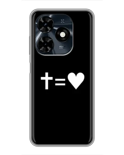 Чехол для TECNO Spark 20c с картинкой «Крест и Сердце»