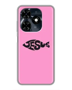 Чехол для TECNO Spark 20c с картинкой «Розовый символ  Jesus»