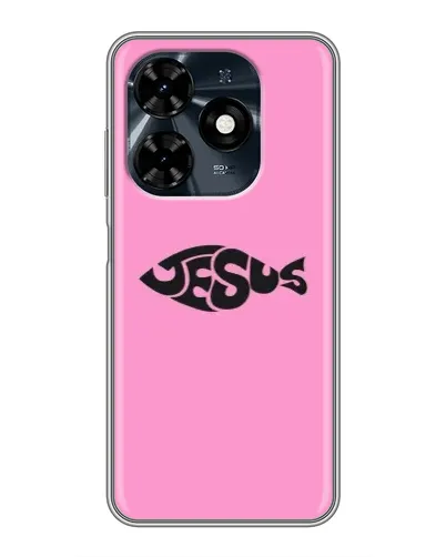 Чехол для TECNO Spark 20c с картинкой «Розовый символ  Jesus»