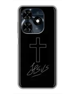 Чехол для TECNO Spark 20c с картинкой «Графический крест Jesus» Чехол для TECNO Spark 20c с картинкой «Графический крест Jesus»