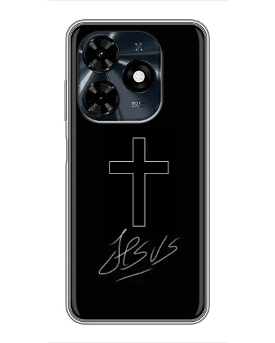 Чехол для TECNO Spark 20c с картинкой «Графический крест Jesus» Чехол для TECNO Spark 20c с картинкой «Графический крест Jesus»