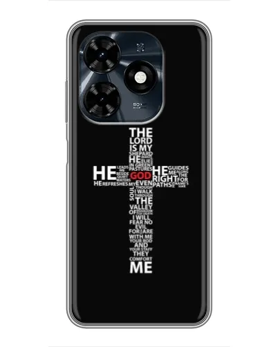 Чехол для TECNO Spark 20c с картинкой «Текстовый крест» Чехол для TECNO Spark 20c с картинкой «Текстовый крест»