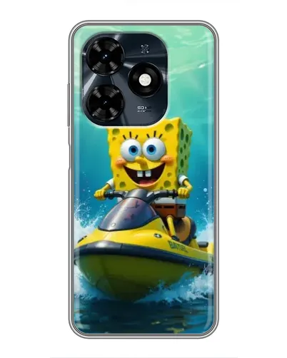Чехол для TECNO Spark 20c с картинкой «Спанч Боб на гидроцикле» Чехол для TECNO Spark 20c с картинкой «Спанч Боб на гидроцикле»