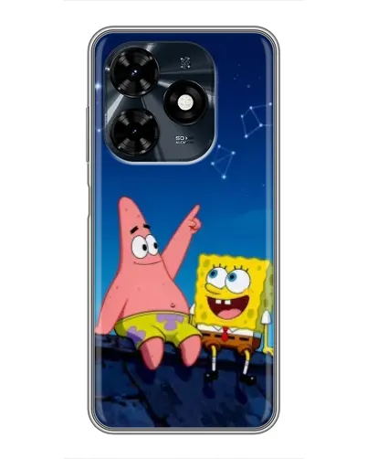 Чехол для TECNO Spark 20c с картинкой «Губка Боб и Патрик ночью» Чехол для TECNO Spark 20c с картинкой «Губка Боб и Патрик ночью»