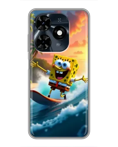 Чехол для TECNO Spark 20c с картинкой «Губка Боб серфингист» Чехол для TECNO Spark 20c с картинкой «Губка Боб серфингист»
