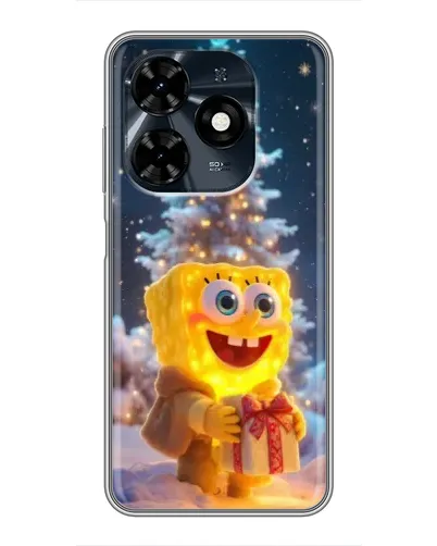Чехол для TECNO Spark 20c с картинкой «Рождественский Спанч Боб» Чехол для TECNO Spark 20c с картинкой «Рождественский Спанч Боб»