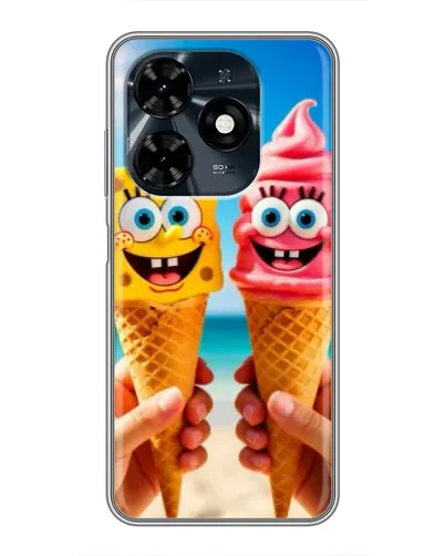 Чехол для TECNO Spark 20c с картинкой «Спанч Боб мороженое» Чехол для TECNO Spark 20c с картинкой «Спанч Боб мороженое»