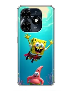 Чехол для TECNO Spark 20c с картинкой «Спанч Боб под водой»