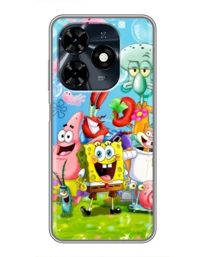 Чехол для TECNO Spark 20c с картинкой «Губка Боб и друзья» Чехол для TECNO Spark 20c с картинкой «Губка Боб и друзья»