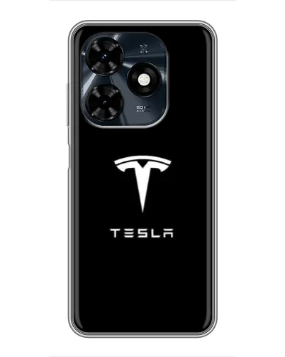 Чехол для TECNO Spark 20c с картинкой «Tesla White Logo» Чехол для TECNO Spark 20c с картинкой «Tesla White Logo»