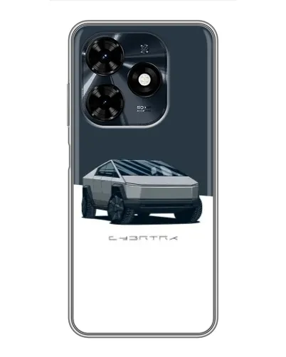 Чехол для TECNO Spark 20c с картинкой «Серебристый Cybertruck Tesla» Чехол для TECNO Spark 20c с картинкой «Серебристый Cybertruck Tesla»
