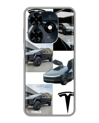 Чехол для TECNO Spark 20c с картинкой «Коллаж Cybertruck Tesla» Чехол для TECNO Spark 20c с картинкой «Коллаж Cybertruck Tesla»