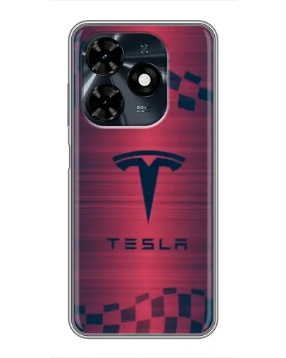 Чехол для TECNO Spark 20c с картинкой «Тесла красный карбон» Чехол для TECNO Spark 20c с картинкой «Тесла красный карбон»