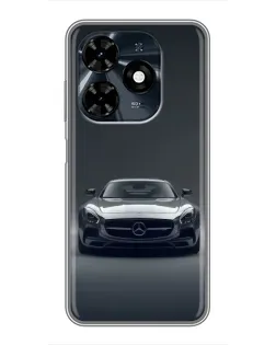 Чехол для TECNO Spark 20c с картинкой «Mercedes на черном»