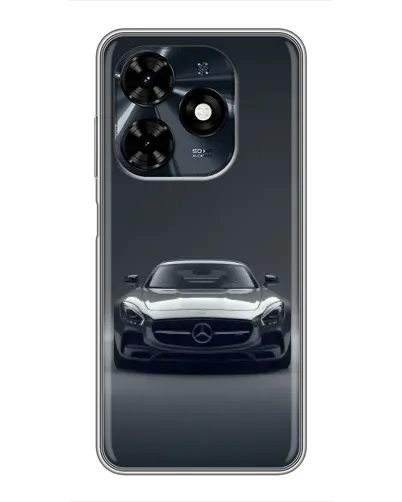 Чехол для TECNO Spark 20c с картинкой «Mercedes на черном»