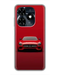 Чехол для TECNO Spark 20c с картинкой «Красный Mercedes AMG»